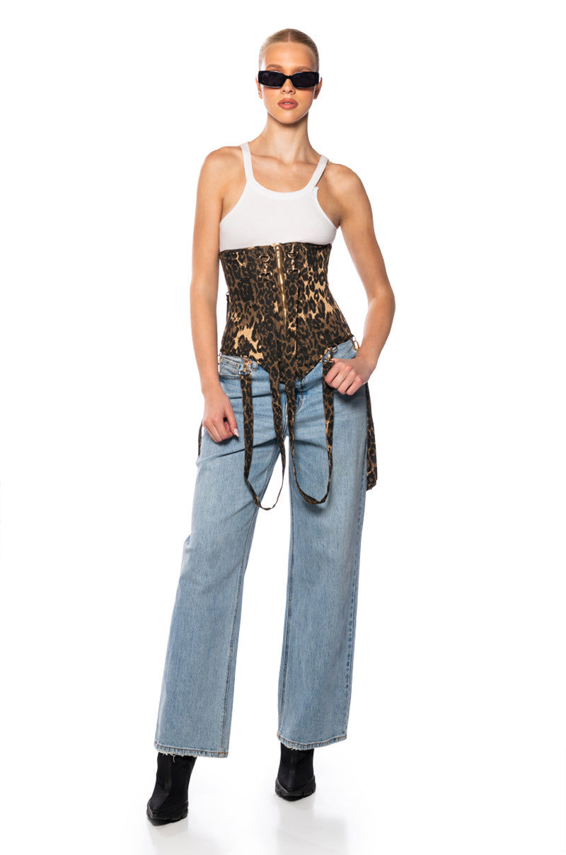 Detail View Freaky Deaky Cheetah Corset