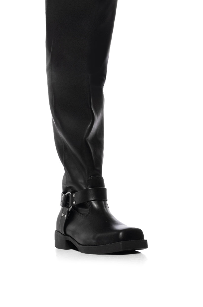 Full View Free Rider Thigh High Riding Boot In Black 4