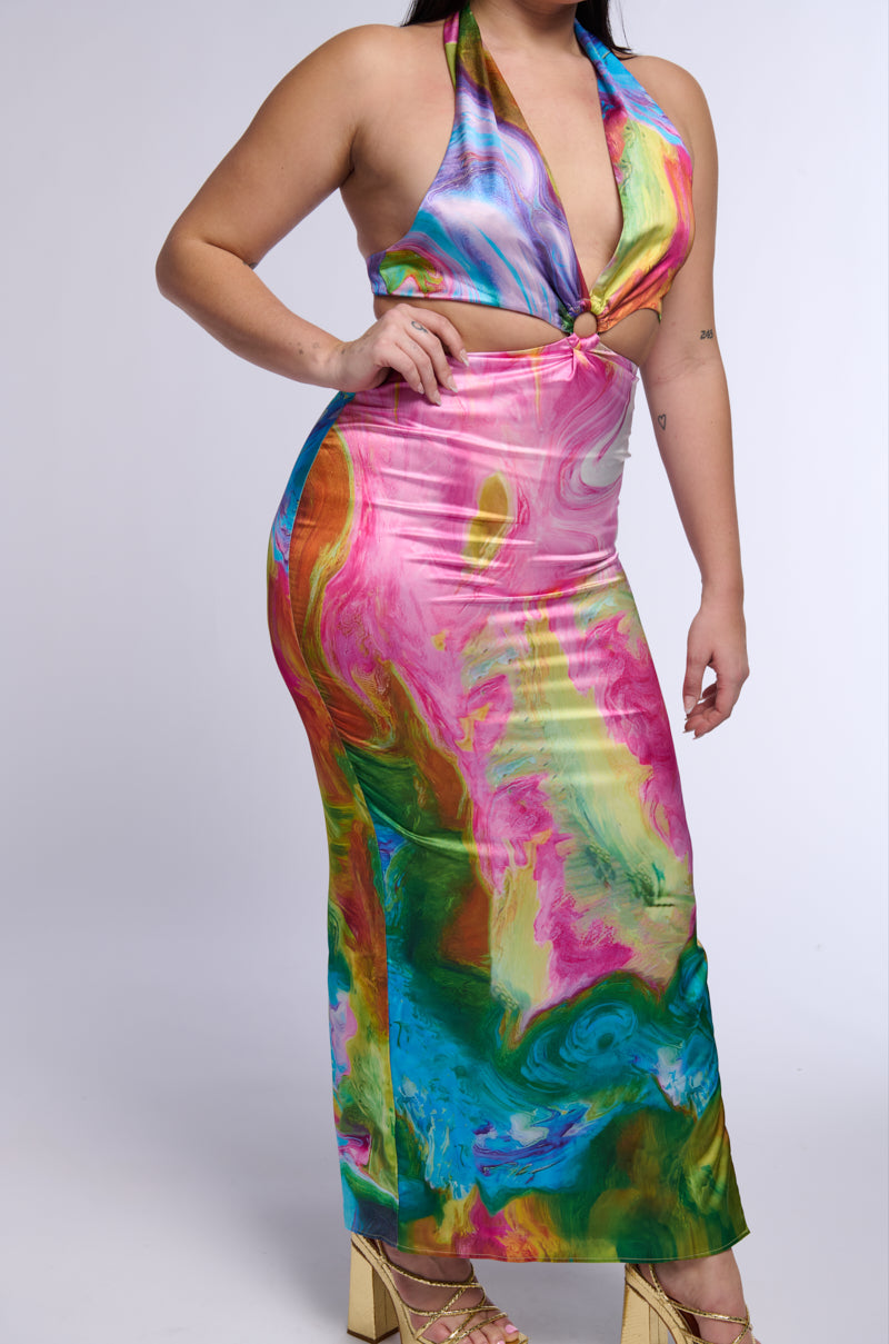 Extra View Free Spirit Satin Maxi Dress