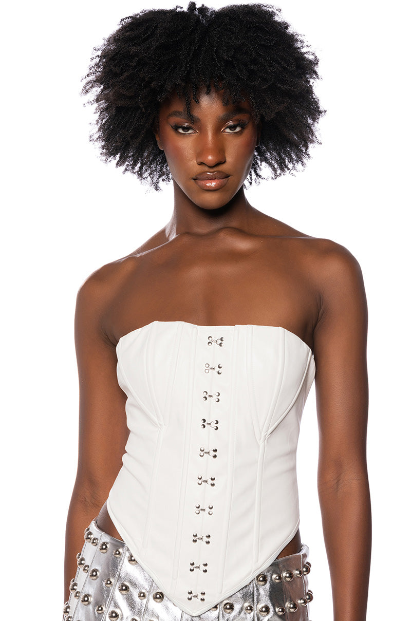 FREE SPIRIT STRUCTURED CORSET TOP IN WHITE view 0
