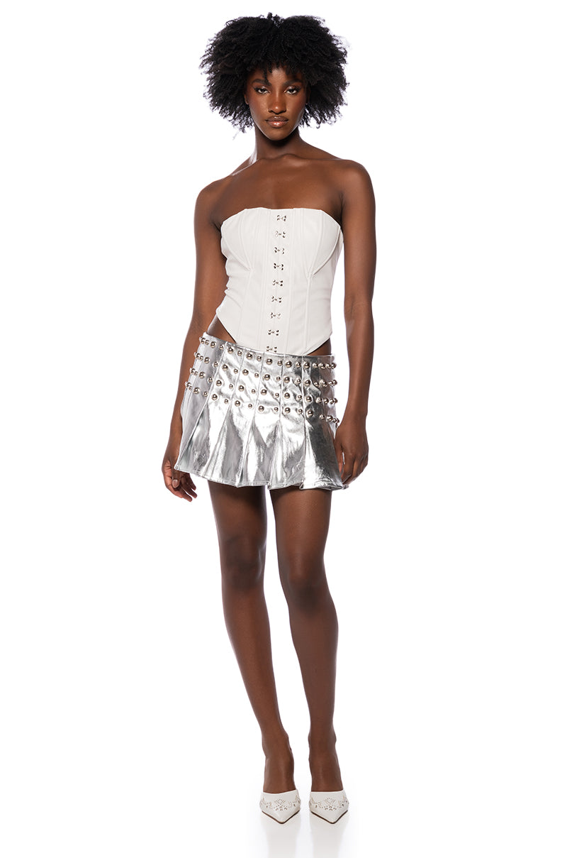 Back View Free Spirit Structured Corset Top In White