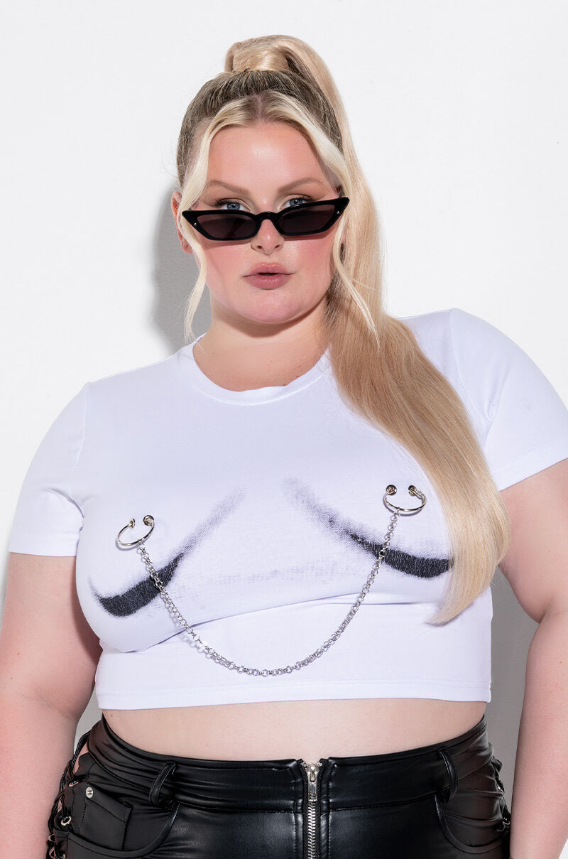 Side View Free The Nip Pierced Tshirt