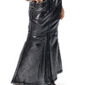 Front View Freya Coated Denim Maxi Skirt