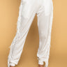 Front View Fringe All The Way Jogger in Ivory