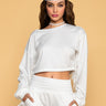 Front View Fringe All The Way Sweatshirt in Ivory