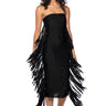 Front View Fringe Me Out Bodycon Midi Dress