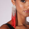 Front View Fringed Out Earring