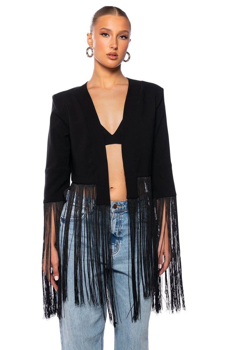 FRINGED UP BLAZER view 0
