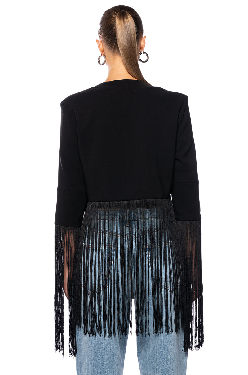 Full View Fringed Up Blazer