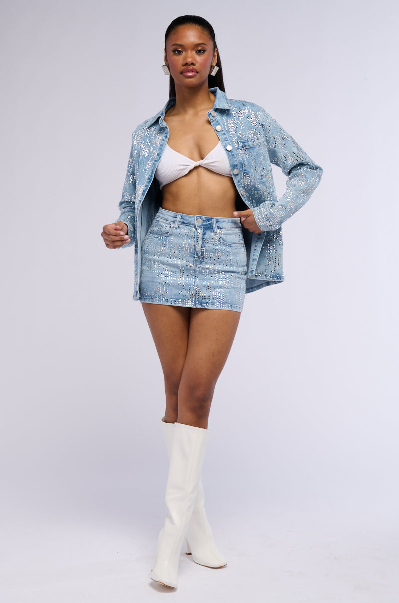 Extra View From Day To Night Denim Mini Skirt 6