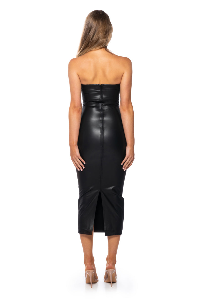 Full View Front Row Strapless Bodycon Maxi Dress In Black