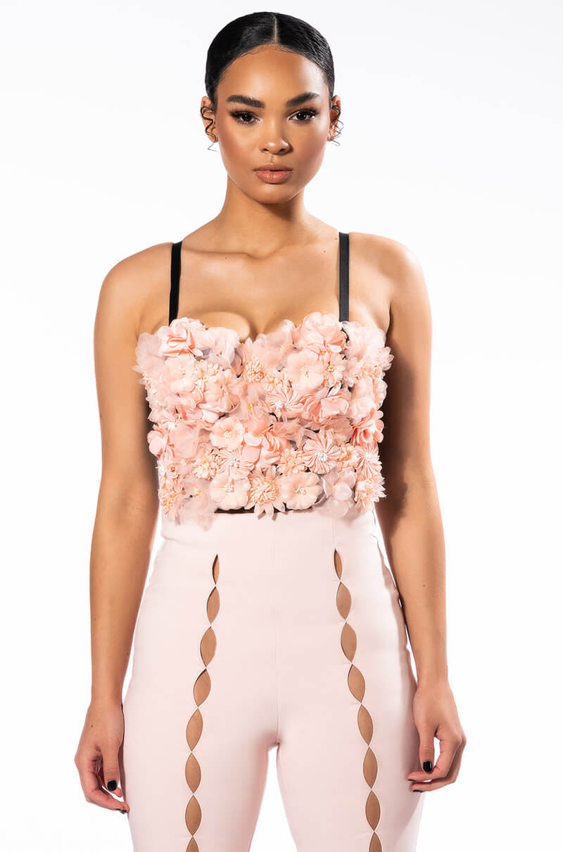 Detail View Full Bloom Floral Crop Top