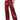 Front View Full Ride Metallic Straight Leg Jeans In Red