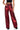 Front View Full Ride Metallic Straight Leg Jeans In Red