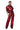 Back View Full Ride Metallic Straight Leg Jeans In Red