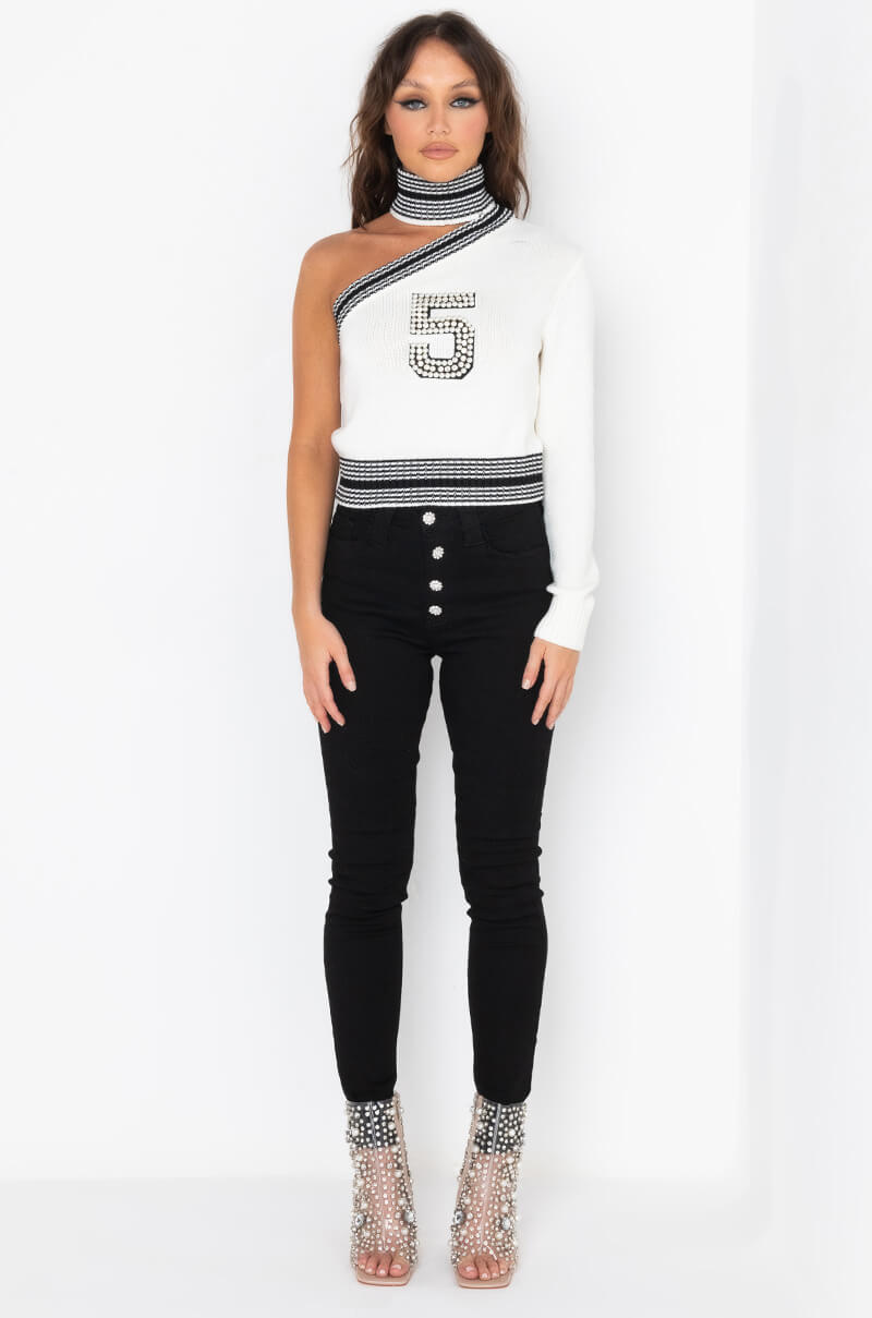Extra View Gabrielle Open Shoulder Sweater