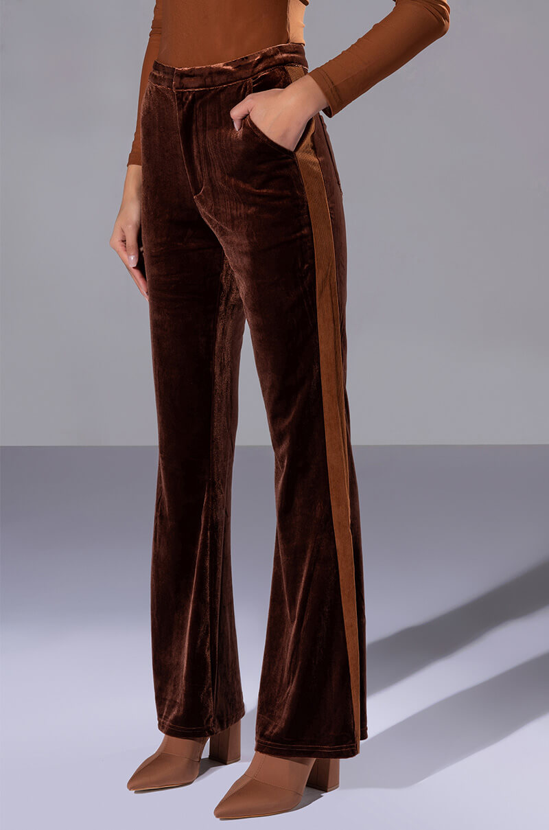 Front View Gabrielle Velvet Flare Trouser