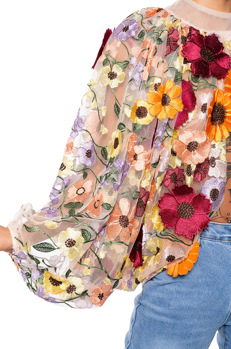 Extra View Garden Dreams Floral Blouse