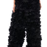 Front View Garden Of Eden Applique Pants In Black