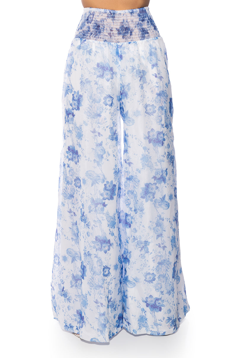 Back View Gardenia Chiffon Palazzo Pant 2