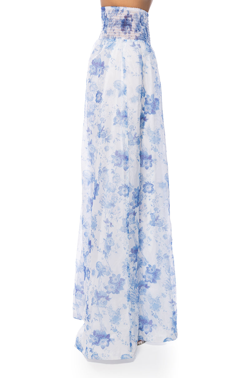 Detail View Gardenia Chiffon Palazzo Pant 3