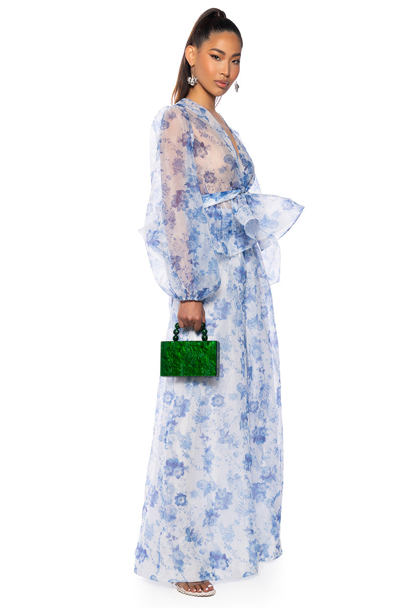 Back View Gardenia Chiffon Tie Front Blouse