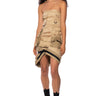 Front View Gazelle Strapless Cargo Midi Dress