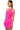 Side View Gemma Floral Detail One Shoulder Mini Dress In Hot Pink