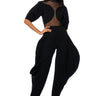 Front View Genie In A Bottle Mesh Panel Jumpsuit