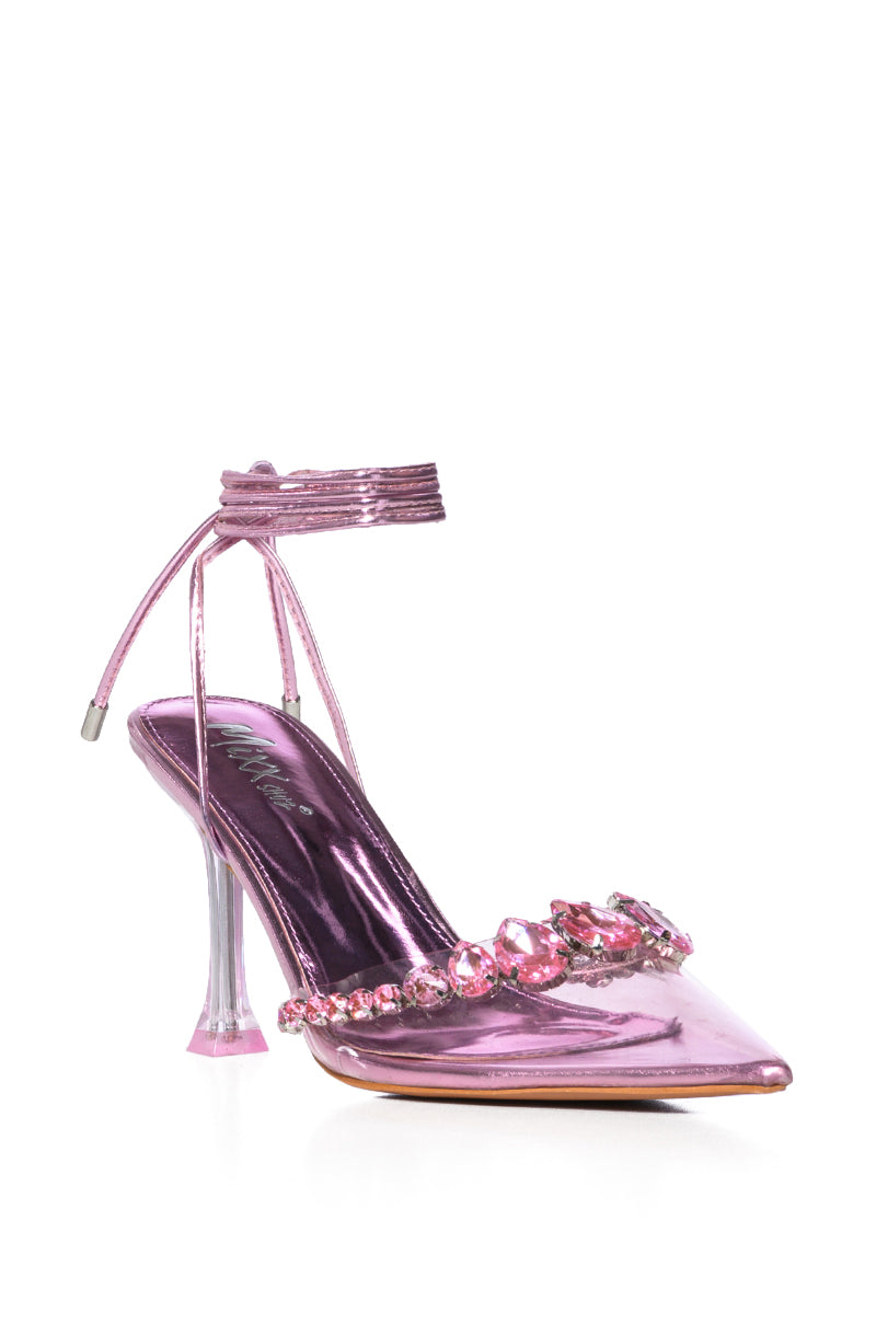 Detail View Gentle Whisper Embellished Pvc Pump In Pink 3