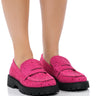 Front View Gently Embellished Loafer In Pink