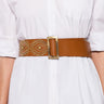 Front View Genuine Leather Studded Belt