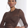 Front View Get It Right Get It Mesh Tie Front Bodysuit