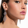 Front View Get On My Level Rhinestone Dangle Cz Earrings