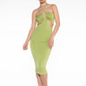 Front View Get Right Midi Halter Top Dress