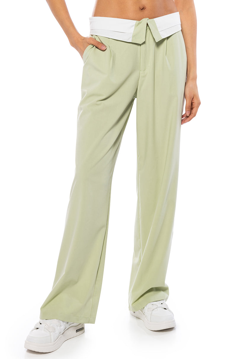 SERENA FOLD OVER WAIST WIDE LEG TROUSER view 0