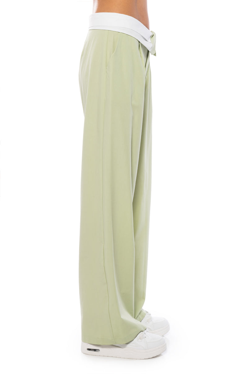 Extra View Get Well Soon Fold Over Waist Wide Leg Trouser