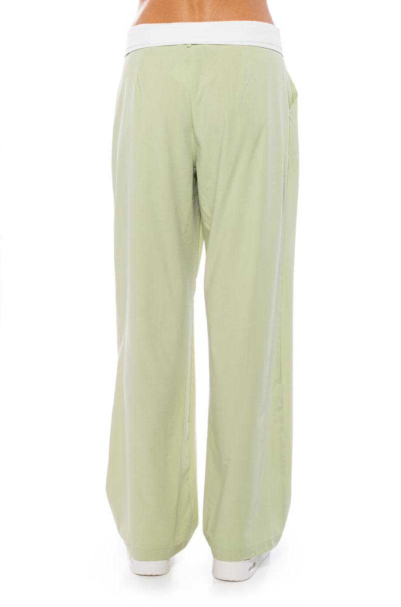 Extra View Get Well Soon Fold Over Waist Wide Leg Trouser