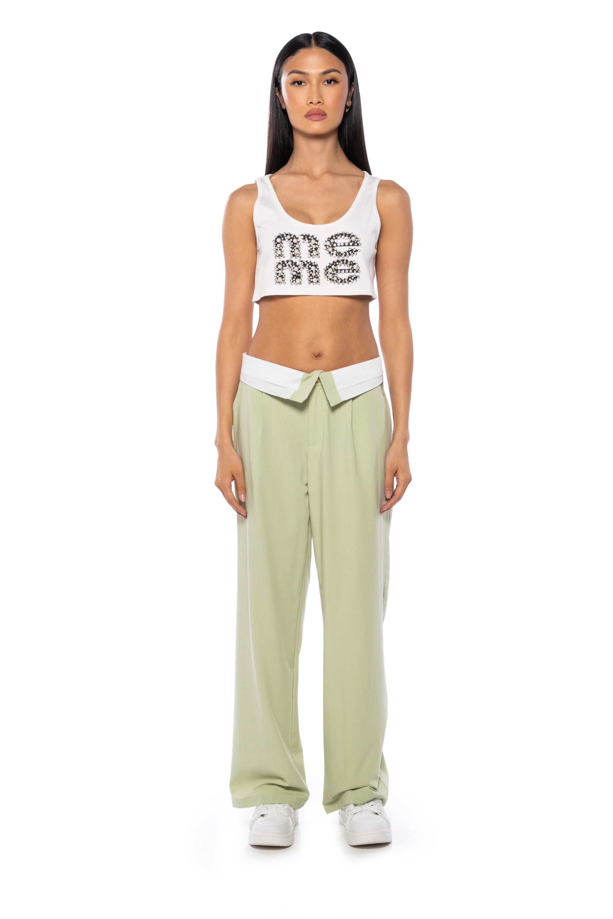 Extra View Get Well Soon Fold Over Waist Wide Leg Trouser