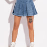 Front View Get What I Want Pleated Denim Mini Skirt