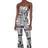 Front View Getting Groovy Strappy Flared Leg Jumpsuit