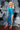 Extra View Gianina Fringed Cowl Neck Maxi Dress In Blue