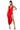 Front View Gianina Fringed Cowl Neck Maxi Dress In Red