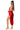 Back View Gianina Fringed Cowl Neck Maxi Dress In Red