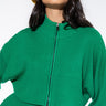 Front View Gianna Knit Cropped Zip Up