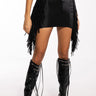 Front View Giddy Up Side Fringe Mini Skirt