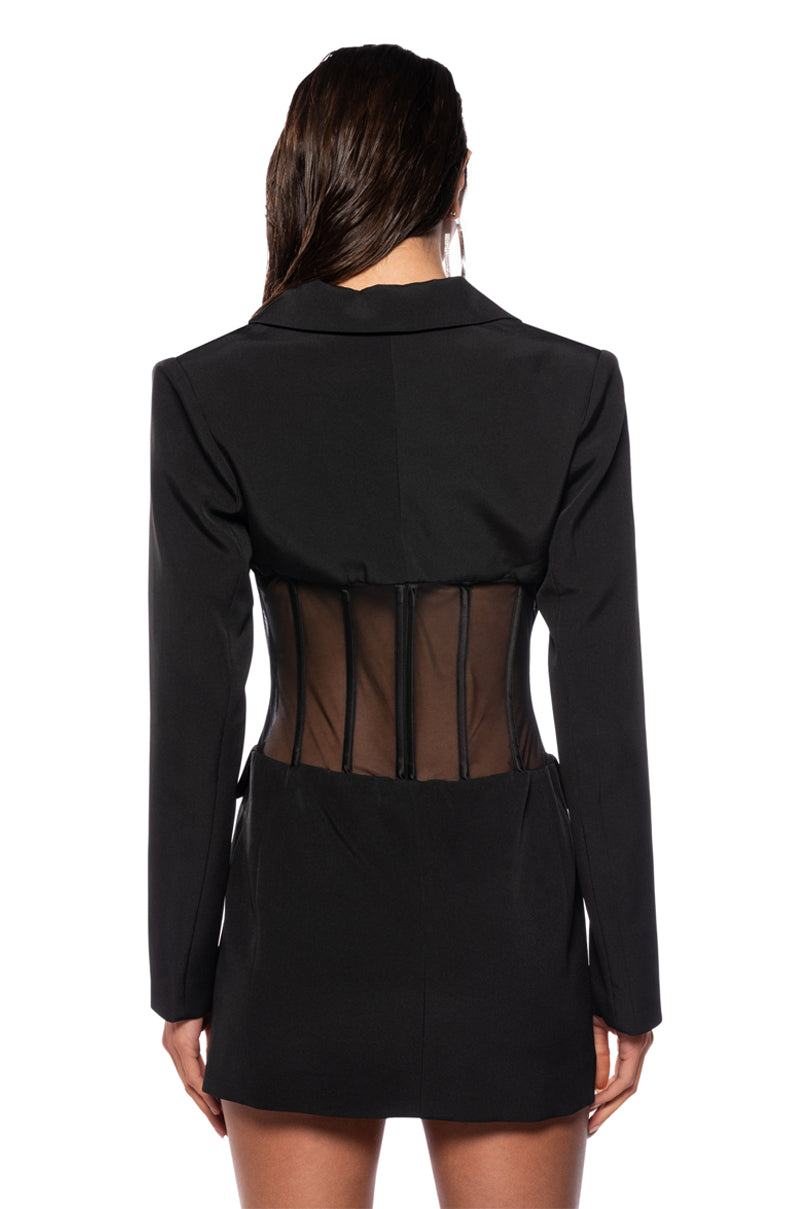 corset mesh blazer dress BEIBS IN THE TRAP CORSET BLAZER