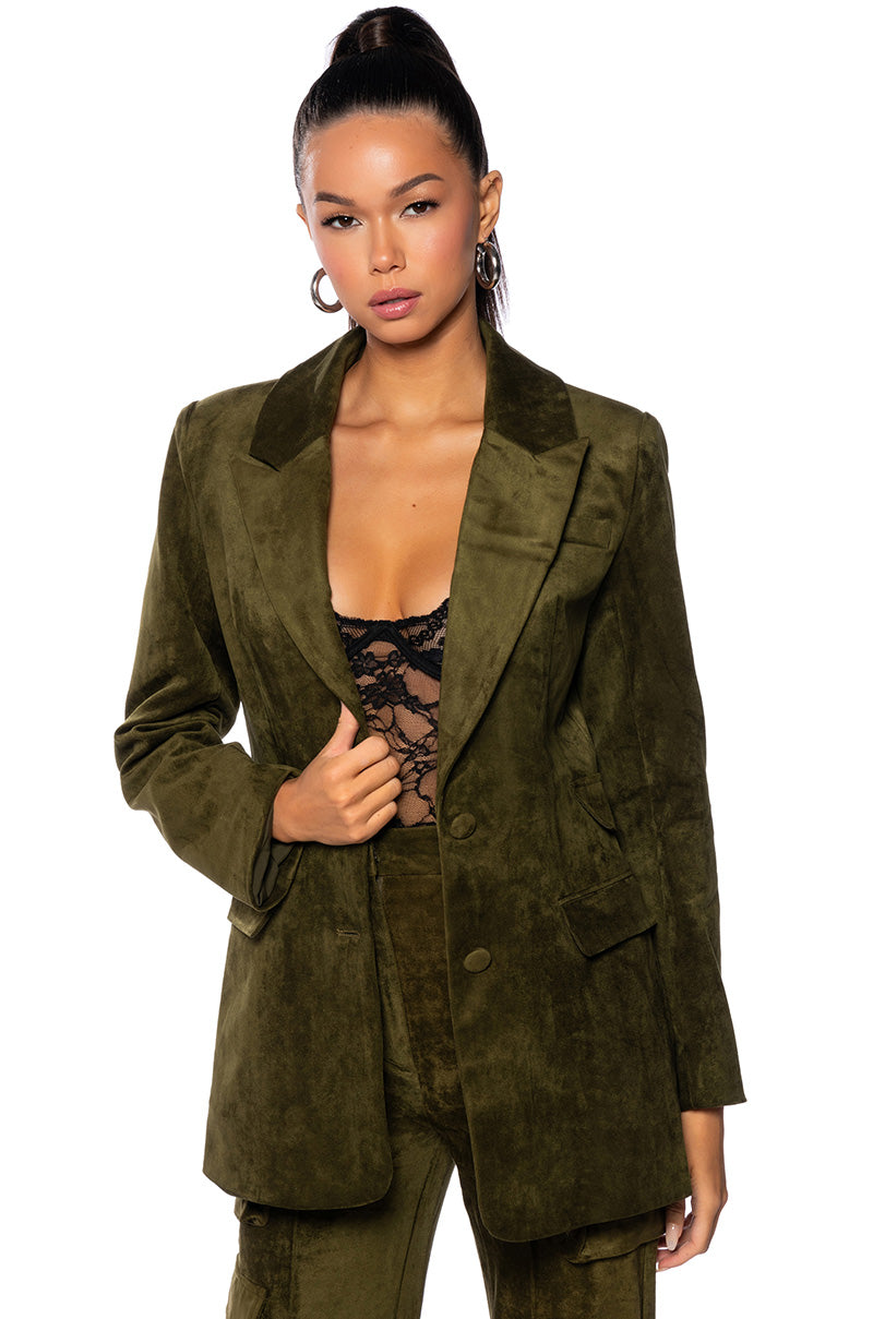 SMITH AND MILLS ENGAGED FAUX SUEDE BLAZER view 0