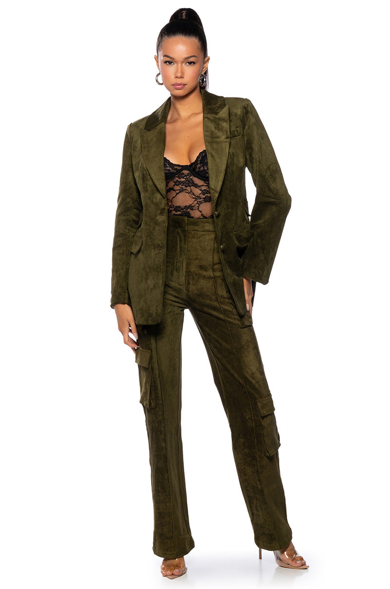 Side View Gin And Tonic Faux Suede Blazer