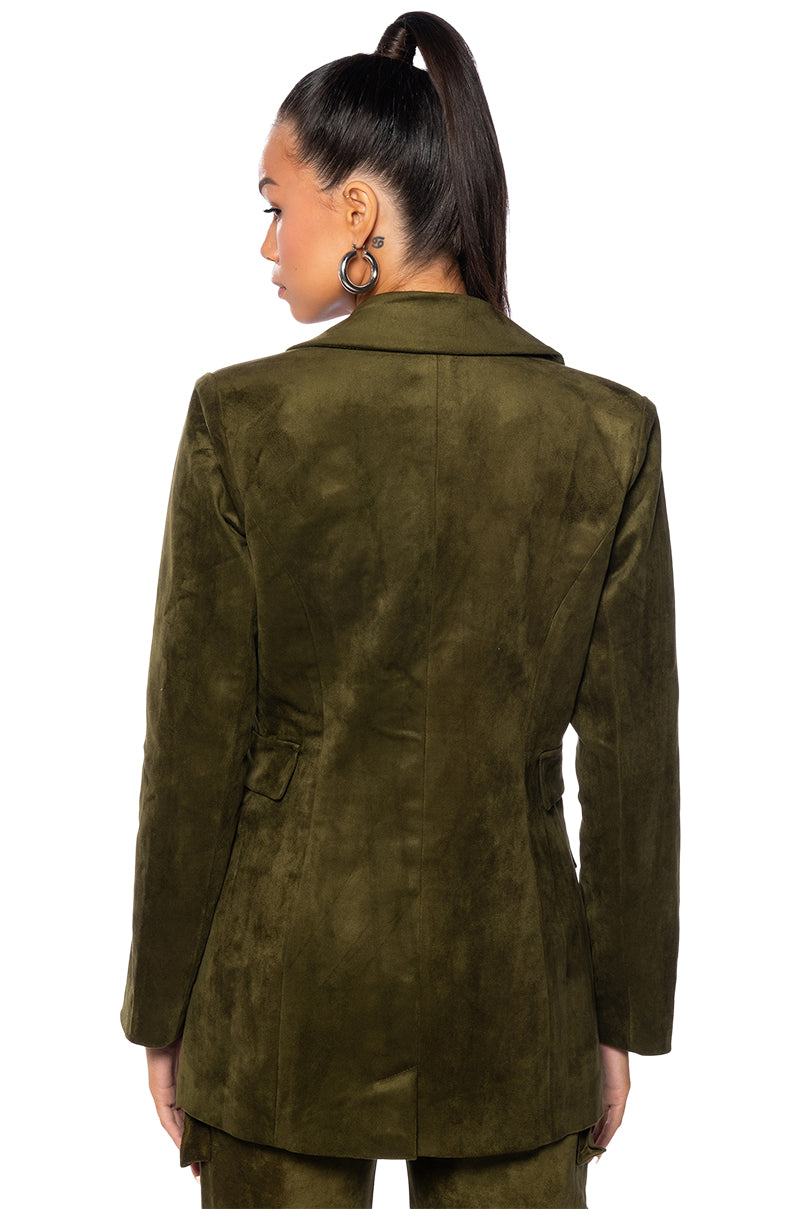 Detail View Gin And Tonic Faux Suede Blazer